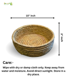 Bhartiye Crafts| Eco-Friendly Handmade Sabai Palm Grass Binding Basket|Odisha Artisans|Dimension (10*3) inches