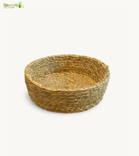 Bhartiye Crafts | Sabai Grass Roti Basket Natural Brown – Eco-Friendly Handwoven Storage | Crafted by Odisha Artisans