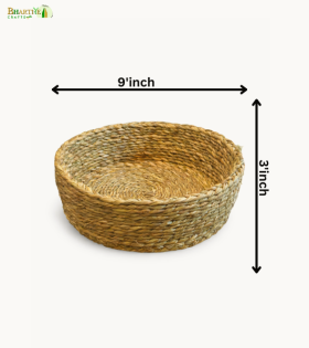 Bhartiye Crafts | Sabai Grass Roti Basket Natural Brown – Eco-Friendly Handwoven Storage | Crafted by Odisha Artisans