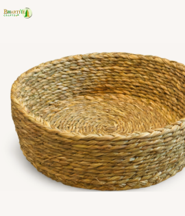 Bhartiye Crafts | Sabai Grass Roti Basket Natural Brown – Eco-Friendly Handwoven Storage | Crafted by Odisha Artisans