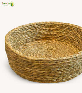 Bhartiye Crafts | Sabai Grass Roti Basket Natural Brown – Eco-Friendly Handwoven Storage | Crafted by Odisha Artisans