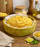 Bhartiye Crafts | Yellow Green Sabai Grass Round Basket | Handmade by Odisha Artisans