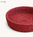 Bhartiye Crafts | Red Sabai Grass Basket for Storage & Roti | Handmade by  Odisha Artisans