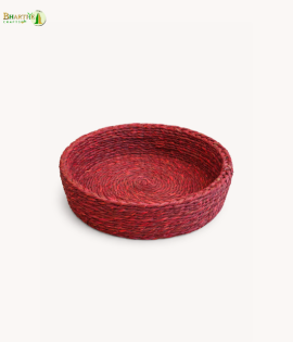 Bhartiye Crafts | Red Sabai Grass Basket for Storage &amp; Roti | Handmade by  Odisha Artisans