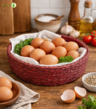 Bhartiye Crafts | Red Sabai Grass Basket for Storage & Roti | Handmade by  Odisha Artisans