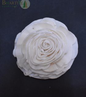 Bhartiye Crafts Handcrafted White Shola Rose Flower | Natural Sola Wood Decorative Flower (Set of 10)