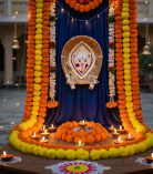 Handcrafted Sholapith Ganesha | Ganapati Face on Bamboo Winnow (Kula) – 6.5” Wall Hanging (#SPP0008)