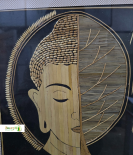 Handcrafted Sikki Grass Buddha Wall Frame | Natural Fiber Spiritual Wall Art