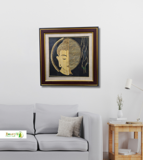 Handcrafted Sikki Grass Buddha Wall Frame | Natural Fiber Spiritual Wall Art