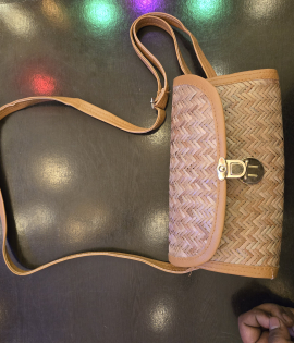 Shitalpati Small Sling Bag with Lock | Handcrafted Natural Bag -#BSP0007