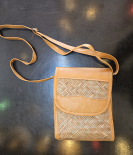 Shitalpati Tab Sling Bag with Lock | Handwoven Natural Bag  (#BSP0008)