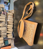 Shitalpati Tab Sling Bag with Lock | Handwoven Natural Bag  (#BSP0008)