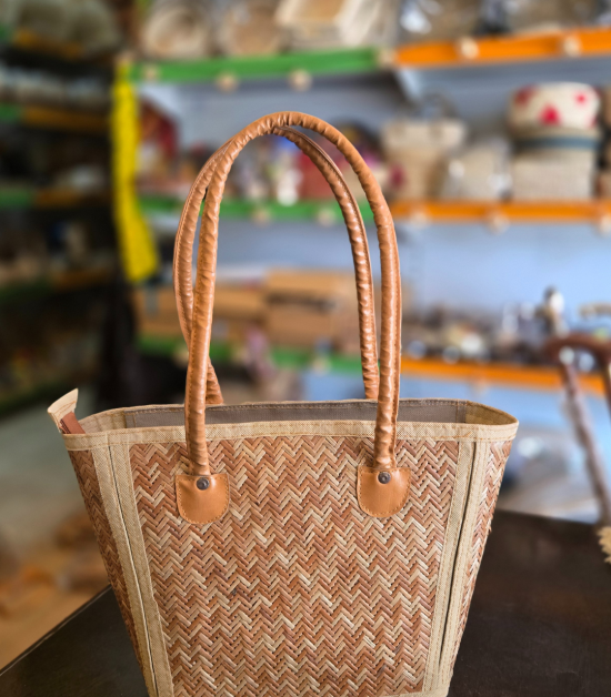 Shitalpati Designer Market Bag | Eco-Friendly Handwoven Bag (#BSP0011)