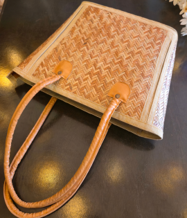 Shitalpati Designer Market Bag | Eco-Friendly Handwoven Bag (#BSP0011)