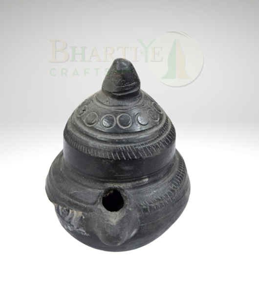 Handcrafted Black Pottery Diya - 4*3*3 Inch (#BBP0001-00)