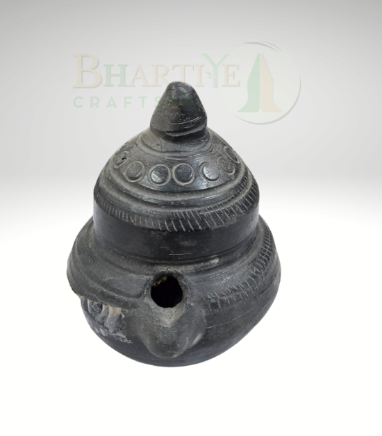 Handcrafted Black Pottery Diya - 4*3*3 Inch (#BBP0001-00)