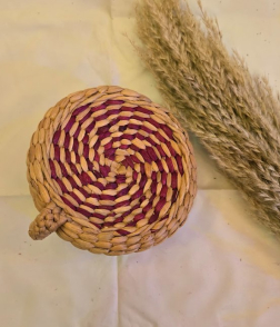 Handmade Water Hyacinth Round Jewelry Box with Lid | Eco-Friendly Natural Gift Box (#WH0005)