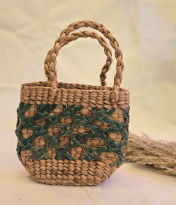Handmade Water Hyacinth Basket Bag – Natural Woven Tote (#WH0003)