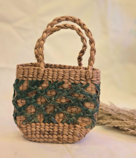 Handmade Water Hyacinth Basket Bag – Natural Woven Tote (#WH0003)