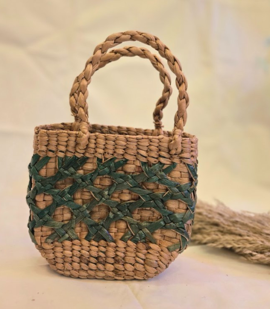 Handmade Water Hyacinth Basket Bag – Natural Woven Tote (#WH0003)
