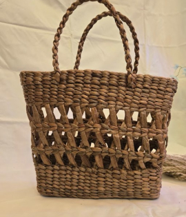 Handmade Water Hyacinth  Natural Woven Tote | Eco-Friendly Handcrafted Bag (#WH0001)