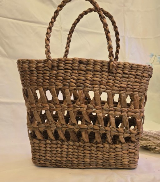 Handmade Water Hyacinth  Natural Woven Tote | Eco-Friendly Handcrafted Bag (#WH0001)