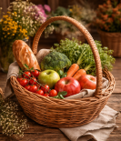 Round Kashmiri wicker basket set of 3 with handle