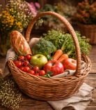 Round Kashmiri wicker basket set of 3 with handle