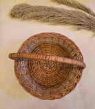 Round Kashmiri wicker basket set of 3 with handle