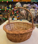 Round Kashmiri wicker basket set of 3 with handle