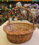 Round Kashmiri wicker basket set of 3 with handle