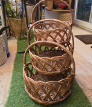 Bhartiye Crafts Gift Hamper Kashmiri Willow Wicker Basket Brown (Set of 3)