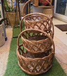 Bhartiye Crafts Gift Hamper Kashmiri Willow Wicker Basket Brown (Set of 3)