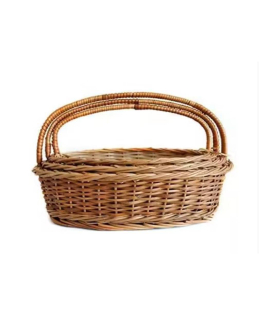 Bhartiye Crafts Oval wicker basket set of 3 with handle (#KWW0006)