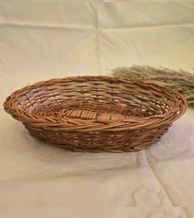 Kashmiri Handmade Willow Wicker Basket | Oval Shaped (#KWW0012)