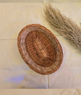 Kashmiri Handmade Willow Wicker Basket | Oval Shaped (#KWW0012)