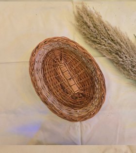 Kashmiri Handmade Willow Wicker Basket | Oval Shaped (#KWW0012)