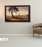 Handcrafted Rosewood Inlay Wall Art – Village Shepherd Scene (#WP0029)