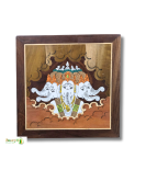 Mysore Rosewood Inlay Panchmukhi Ganesha Wall Art – Handcrafted Wooden Frame (#WP0043)