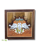 Mysore Rosewood Inlay Panchmukhi Ganesha Wall Art – Handcrafted Wooden Frame (#WP0043)