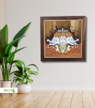 Mysore Rosewood Inlay Panchmukhi Ganesha Wall Art – Handcrafted Wooden Frame (#WP0043)