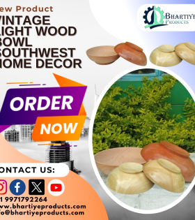 Vintage Light Wood Bowl Southwest Home Decor