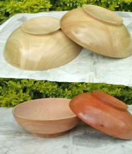 Vintage Light Wood Bowl Southwest Home Decor