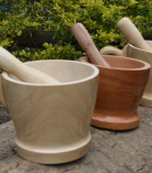 wood mortar and pestles