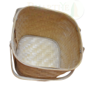 Classic Handwoven Large Size Bamboo Basket with Dual  - 8.27*8.27*8.07 Inch (#BB0018)