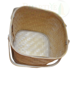 Classic Handwoven Large Size Bamboo Basket with Dual  - 8.27*8.27*8.07 Inch (#BB0018)
