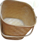 Classic Handwoven Large Size Bamboo Basket with Dual  - 8.27*8.27*8.07 Inch (#BB0018)