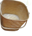 Classic Handwoven Large Size Bamboo Basket with Dual  - 8.27*8.27*8.07 Inch (#BB0018)
