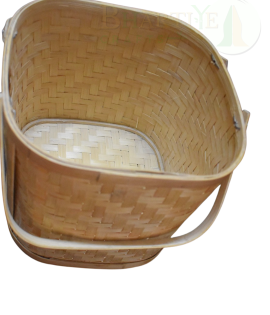 Classic Handwoven Large Size Bamboo Basket with Dual  - 8.27*8.27*8.07 Inch (#BB0018)
