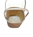 Classic Handwoven Large Size Bamboo Basket with Dual  - 8.27*8.27*8.07 Inch (#BB0018)